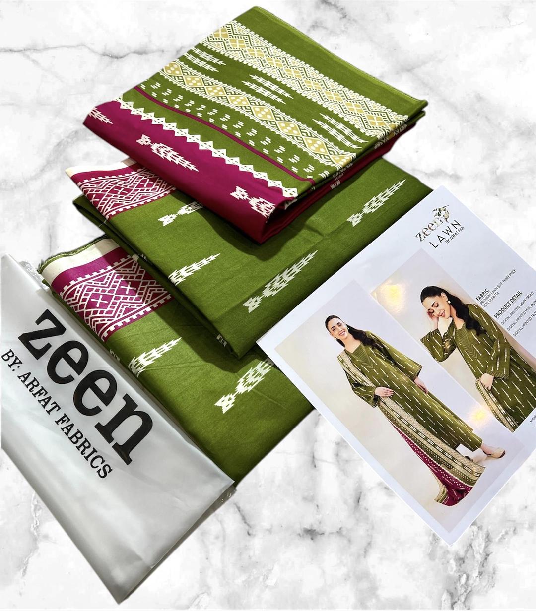 3Pcs Women's Unstitched Lawn Printed Suit Hype Hem