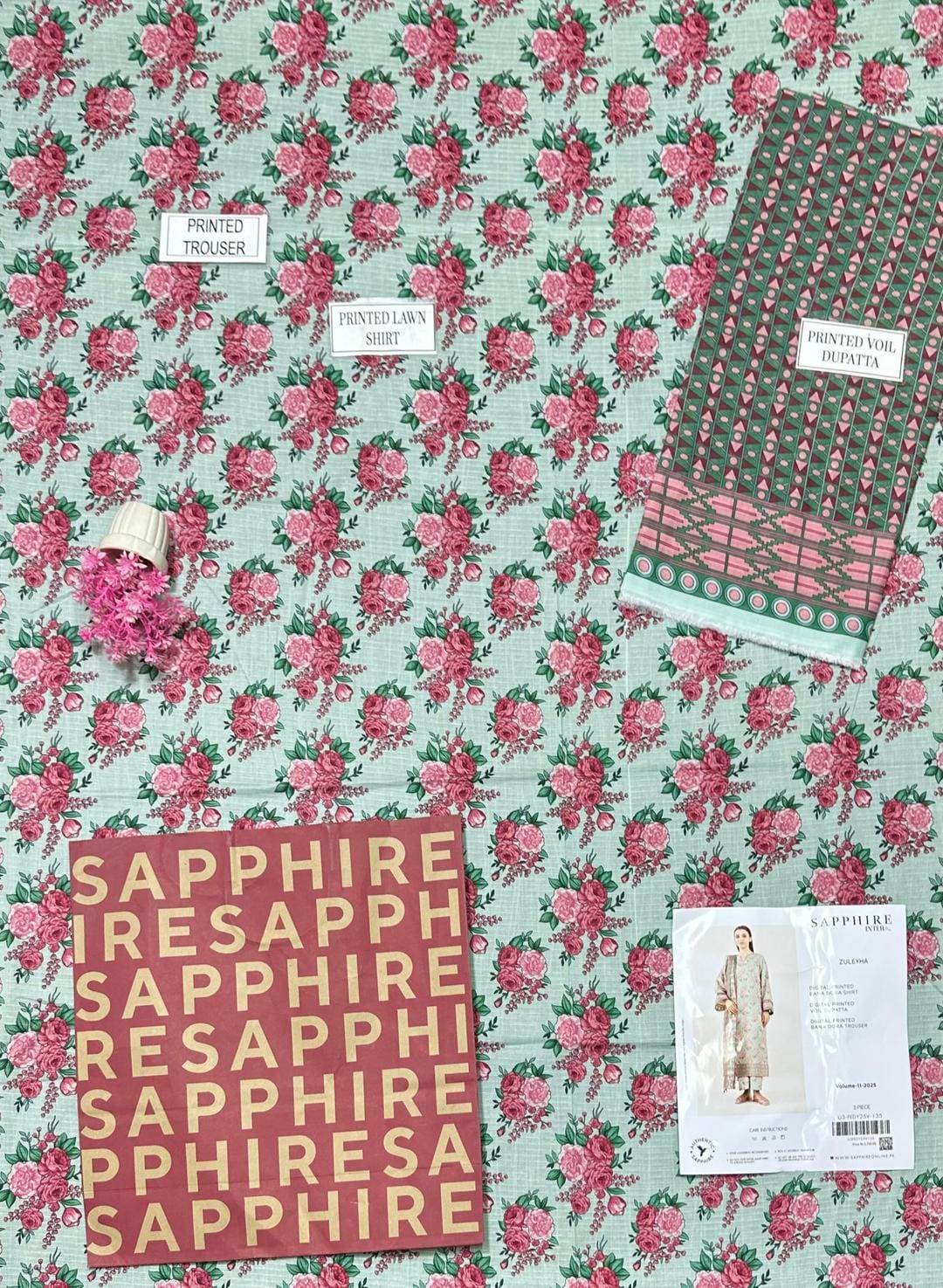 3 Pcs Women's Unstitched Printed Suit