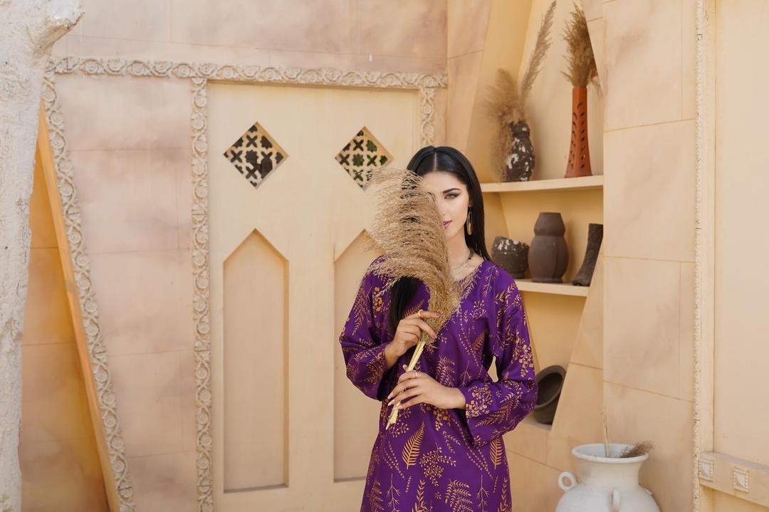 Stylish Women's Stitched Shirt And Trouser Set - Block Printed - 2 Pcs