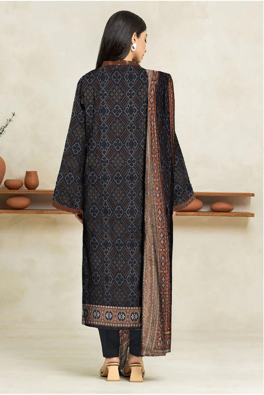 3 Pcs Women's Unstitched Printed Suit