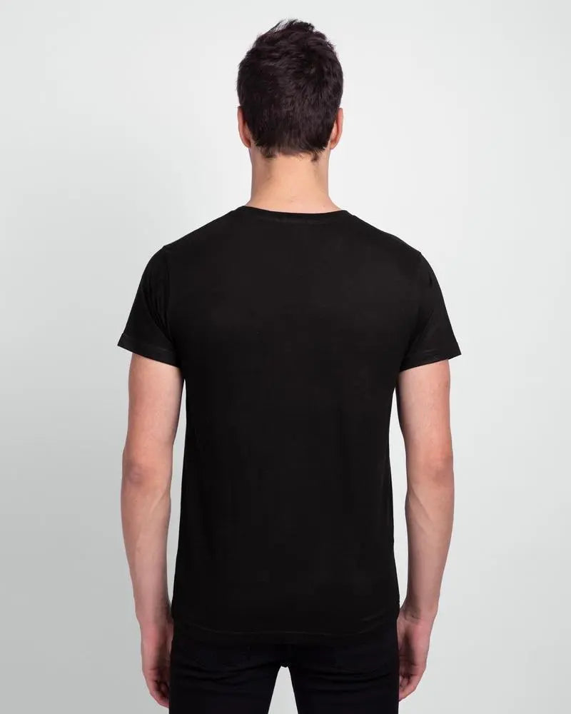 Man's Basic Black Plain T-Shirts Hype Hem