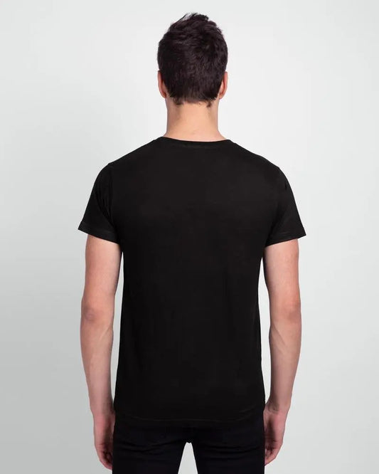 Man's Basic Black Plain T-Shirts Hype Hem