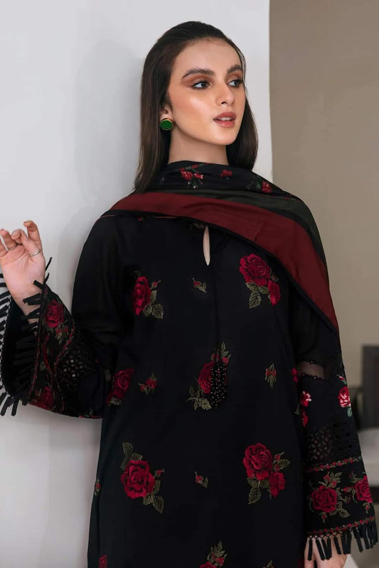 3Pcs Women's Unstitched Embroidered Lawn Suit Hype Hem