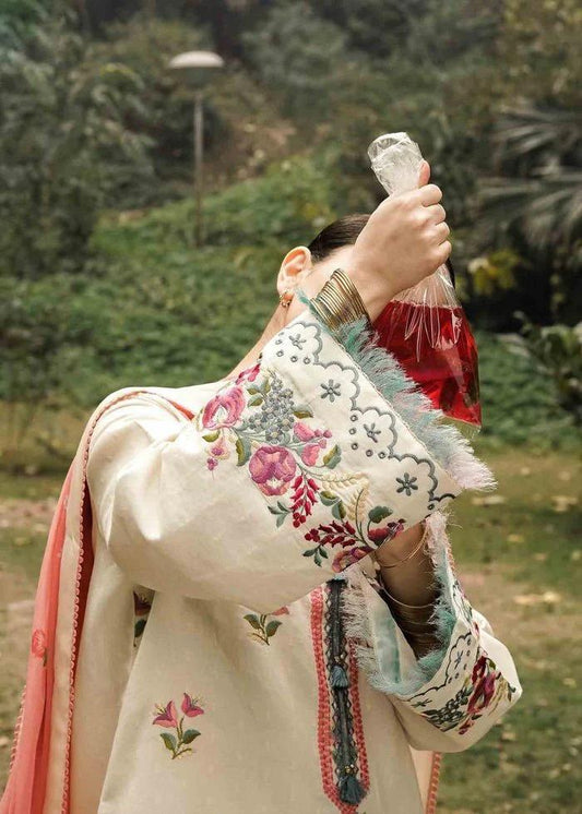 3 Pcs Women's Unstitched Embroidered Lawn Suit Hype Hem