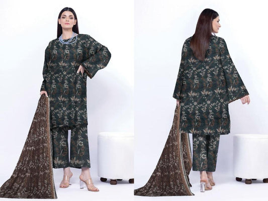 3 Pcs Women's Unstitched Printed Suit