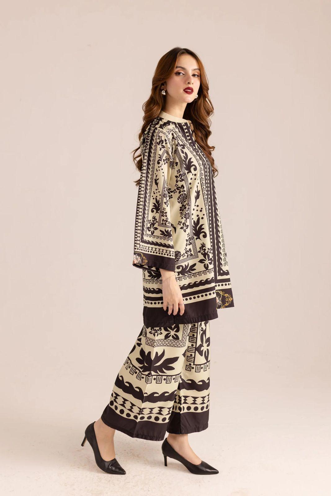 Stylish Women's Stitched Printed Shirt & Trouser Set - 2 Pcs