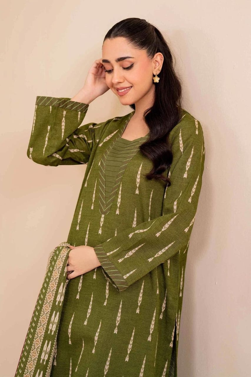 3Pcs Women's Unstitched Lawn Printed Suit Hype Hem