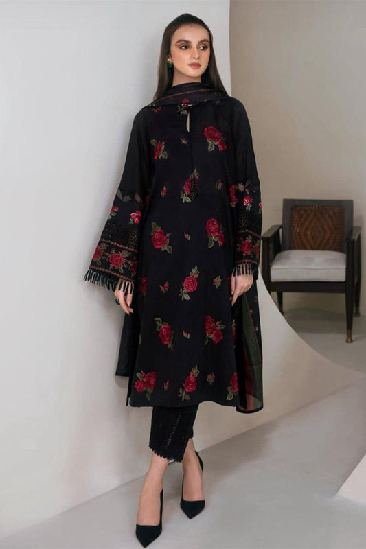 3Pcs Women's Unstitched Embroidered Lawn Suit Hype Hem