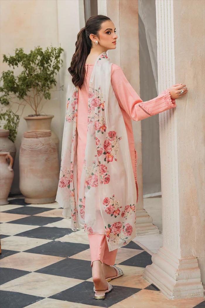 3 Pcs Women's Unstitched Embroidered Lawn Suit Hype Hem