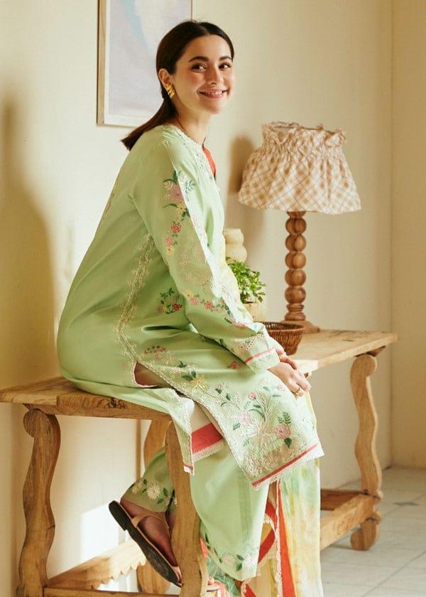 3 Pcs Women's Unstitched Embroidered Lawn Suit Hype Hem