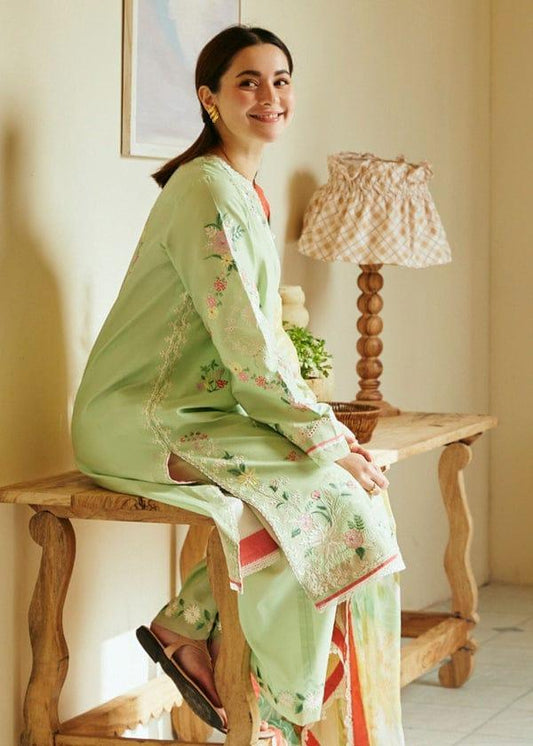 3 Pcs Women's Unstitched Embroidered Lawn Suit Hype Hem