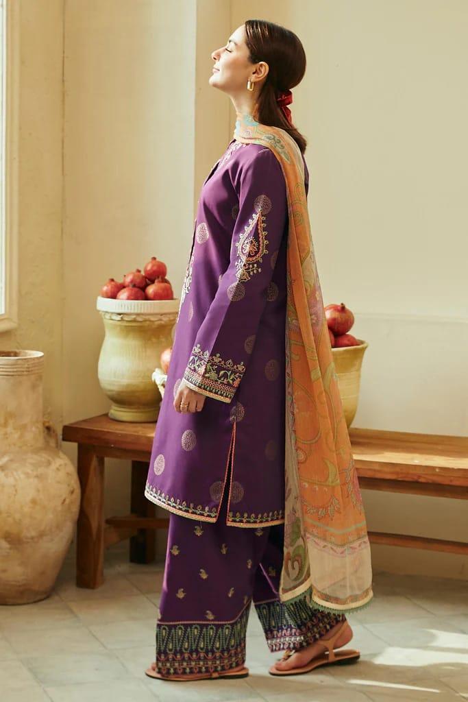 3Pcs Women's Unstitched Embroidered Lawn Suit Hype Hem
