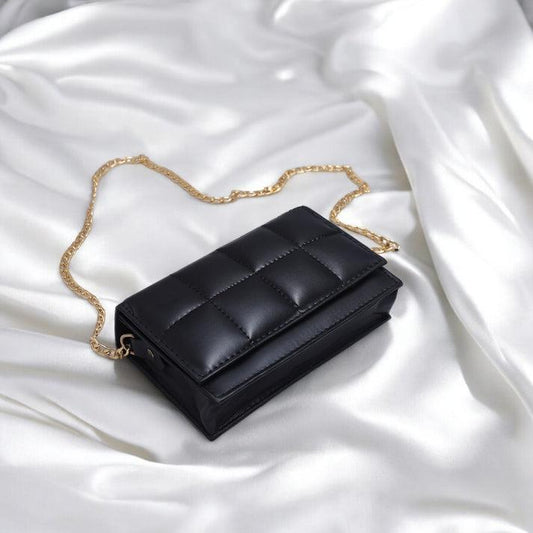Leather Hand Bag With Long Chain