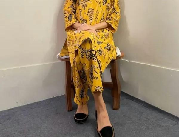 Women's Stitched Linen Printed Shirt and Trouser Set - 2 Pcs