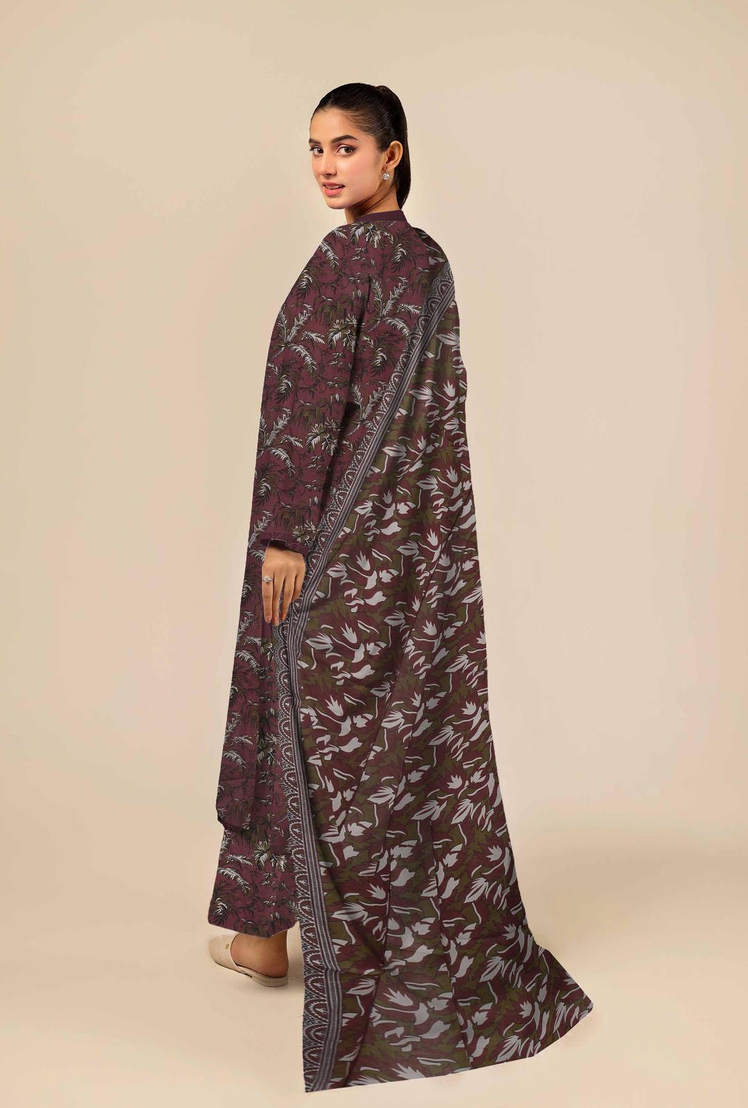 3 Pcs Women's Unstitched Printed Suit