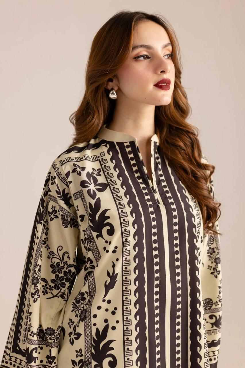 Stylish Women's Stitched Printed Shirt & Trouser Set - 2 Pcs