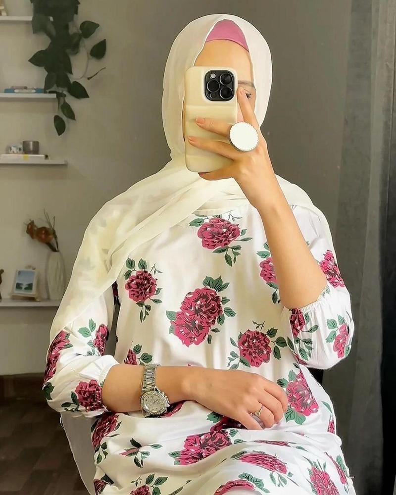 2 Pcs Women's Stitched Linen Embroidered Shirt & Trouser