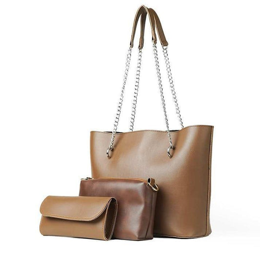 Women's Leather Hand Bag Set - 3 Pcs Collection