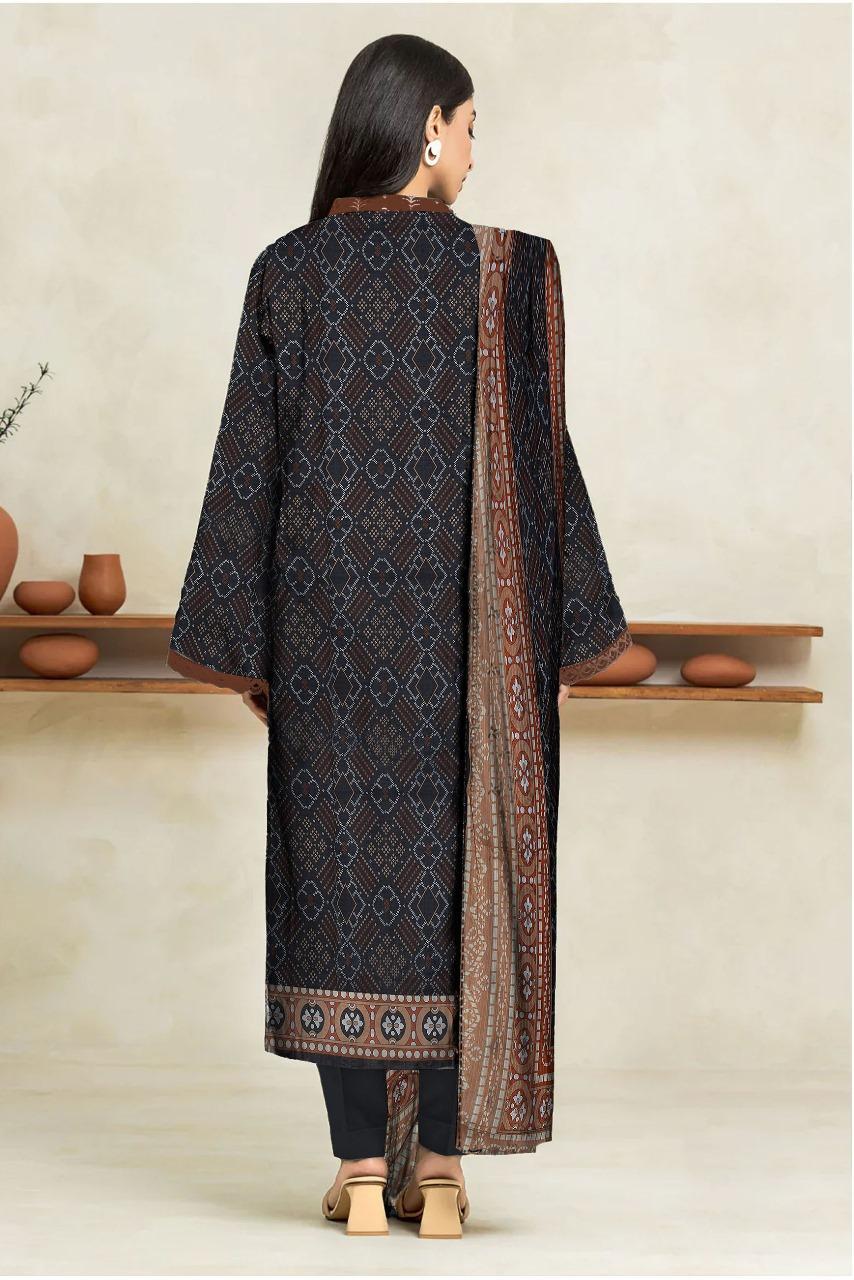 3 Pcs Women's Unstitched Printed Suit