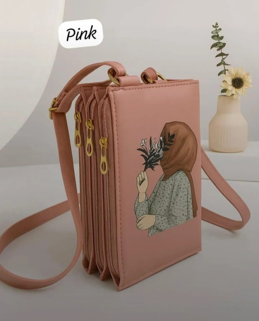 Stylish Printed Crossbody Bag - 1 Pc ( Free Home Delivery )