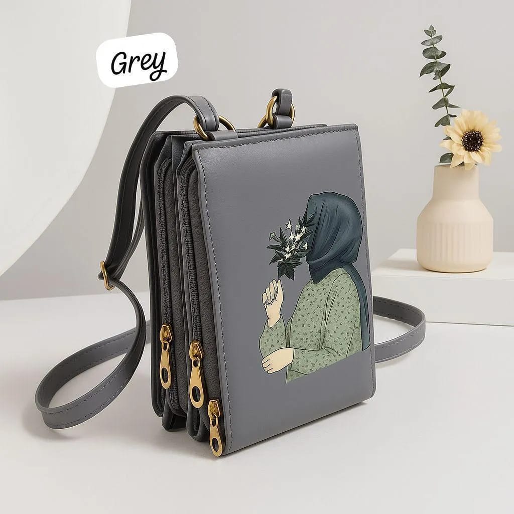 Stylish Printed Crossbody Bag - 1 Pc ( Free Home Delivery )