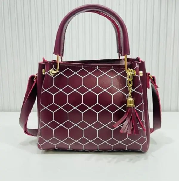 Women's Stylish Printed Leather Hand Bag's Hype Hem