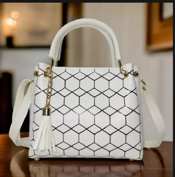 Women's Stylish Printed Leather Hand Bag's Hype Hem